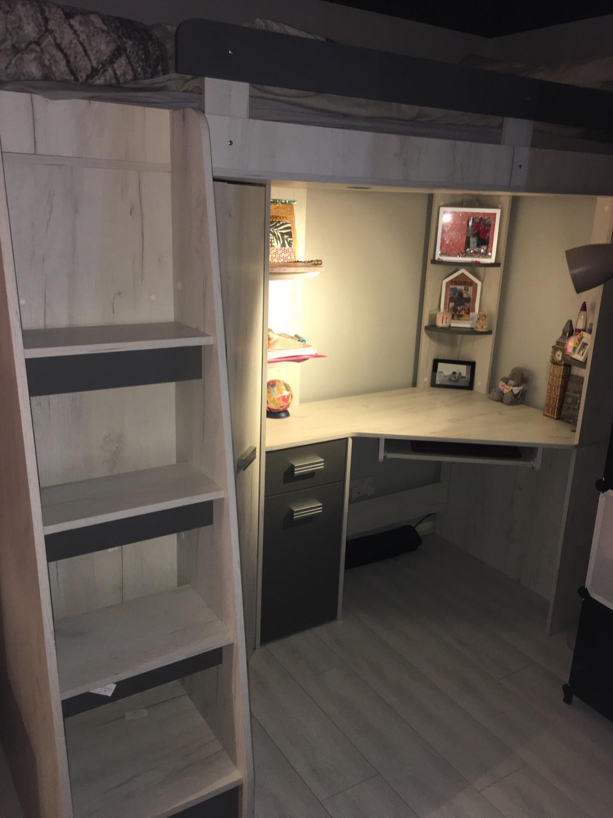 【Furniture】High Sleeper/Bunk Bed - All In 1 Right or Left Hand-side Stairs - Kids/Children Furniture Set