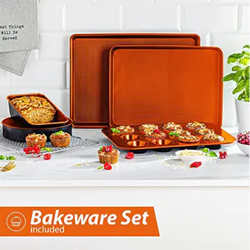 Copper Pots and Pans Set -23pc Copper Cookware Set Copper Pan Set Ceramic Cookware Set Ceramic Pots and Pans Set Nonstick Induction Cookware Sets Pot and Pan Set Nonstick Cookware Set Black