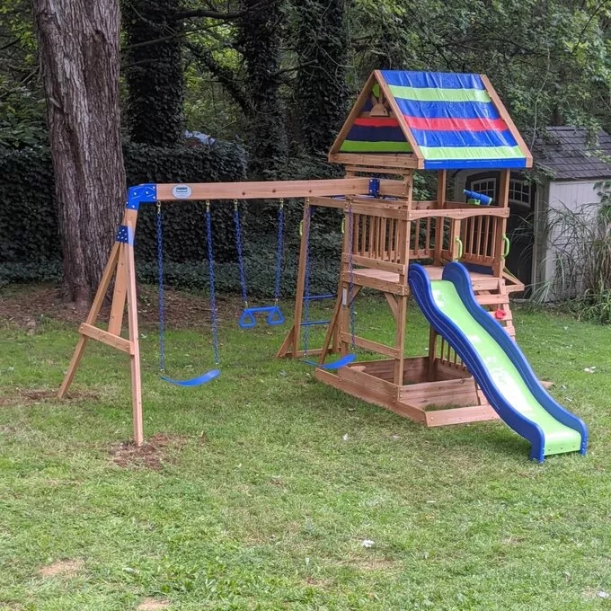 BEACH FRONT WOODEN SWING SET