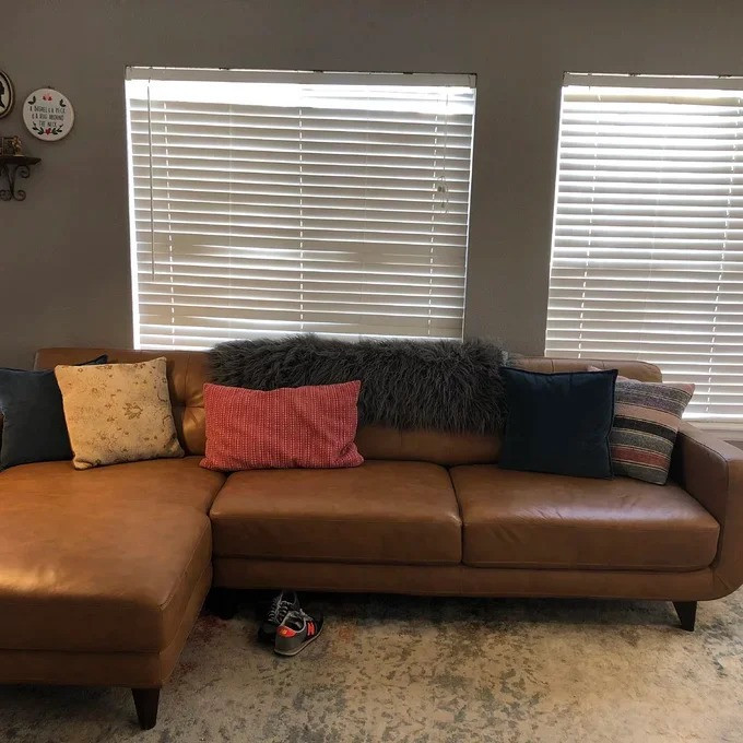 Casteel 111.5 Wide Genuine Leather Sofa & Chaise