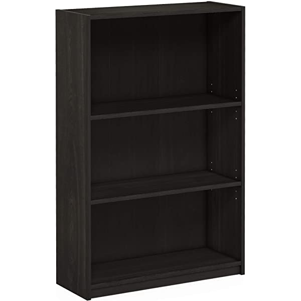 FURINNO JAYA Simple Home 3-Tier Adjustable Shelf Bookcase, White White 3-Tier Bookcase