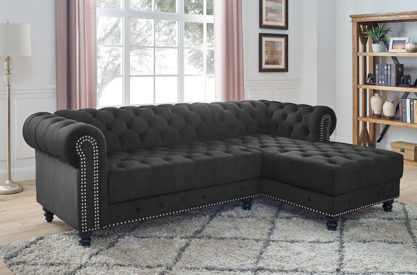 【Furniture】Lora 2 - Piece Upholstered Chaise Sectional