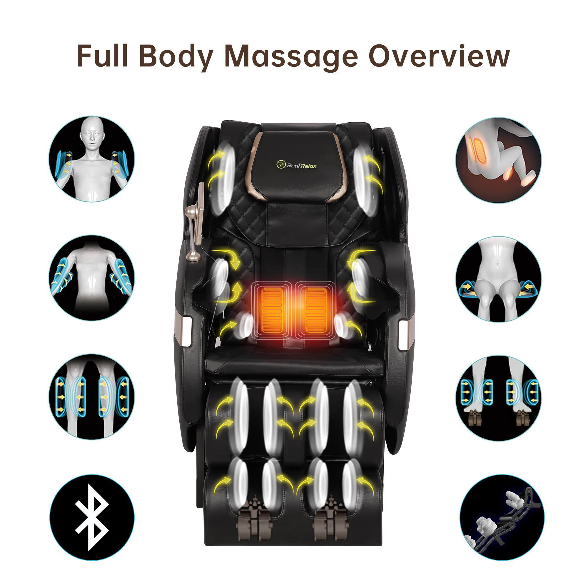 【Furniture】Real Relax 2022 Massage Chair of Dual-core S Track, Recliner of Full Body Massage Zero Gravity