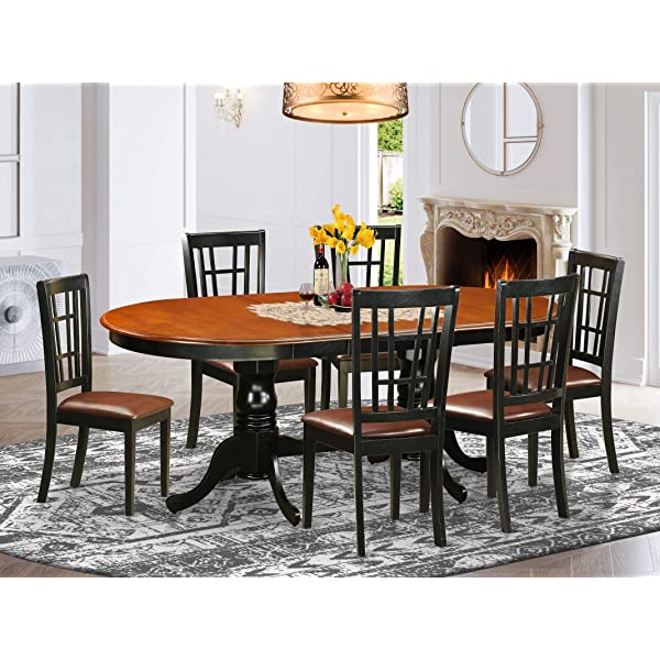 5 PC Dining room set-Dining Table with 4 Wooden Dining Chairs PLNI5-BCH-C