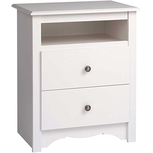 Prepac Fremont 2 Drawer Nightstand with Open Shelf, Espresso, Tall Espresso Fremont Nightstand