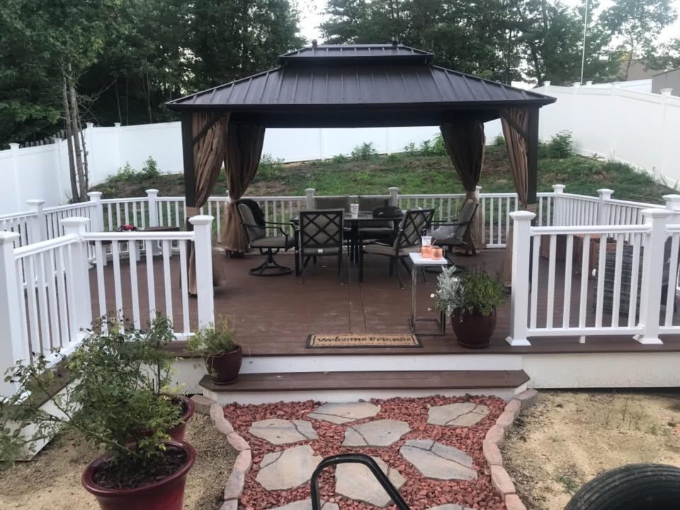 10'x13' Hardtop Gazebo Galvanized Steel Outdoor Patio Gazebo Canopy Double Roof Pergolas