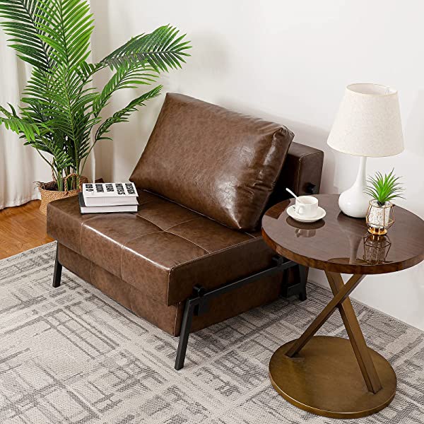 Vonanda Sofa Bed, Folding Velvet Sleeper Sofa, Modern Sleeper Chair Bed with Hidden Legs and Sturdy Frame for Small Living Space, Velvet Hunter Green