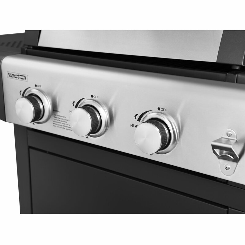 Burner Freestanding Liquid Propane 25500 BTU Gas & Charcoal Grill