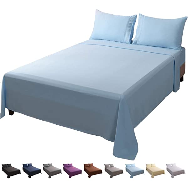 LBRO2M Bed Sheet Set Queen Size 16 Inches Deep Pocket 1800 Thread Count 100% Microfiber Sheet,Bedding Super Soft Comfortable, Cool Warm,4 Piece(Dark Grey) Dark Grey Queen