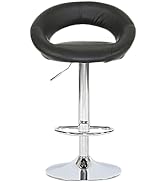 Evre Bar Stool Round Crescent Shape Moon Adjustable Swivel Gas Lift for Pubs Counters Kitchens Br...