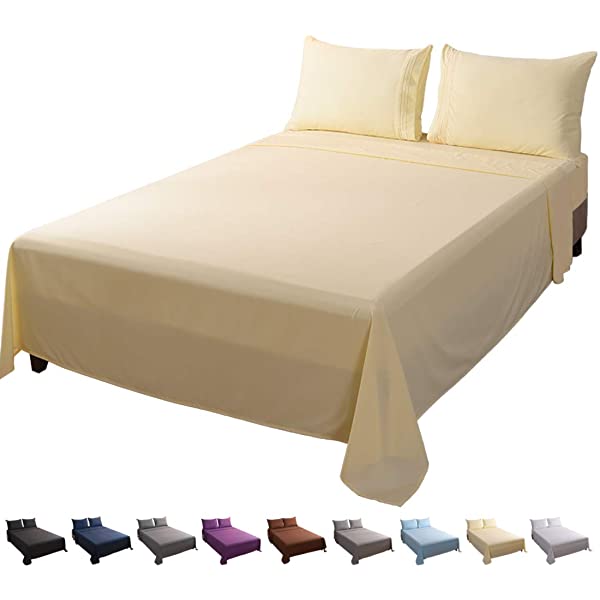 LBRO2M Bed Sheet Set Queen Size 16 Inches Deep Pocket 1800 Thread Count 100% Microfiber Sheet,Bedding Super Soft Comfortable, Cool Warm,4 Piece(Dark Grey) Dark Grey Queen