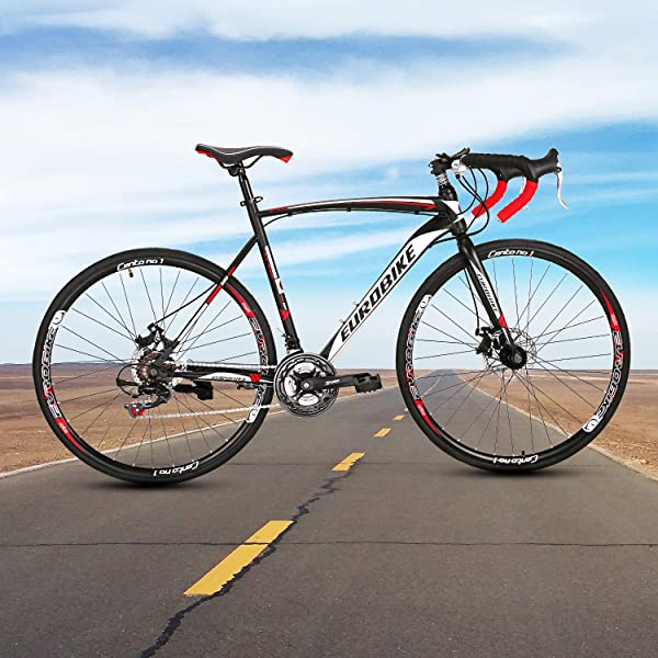 Eurobike 21 Speed Shifting System Road Bike 49/54/56 cm Frame 700C Wheel Adult Road Bicycle Black/white 30rim 54cm