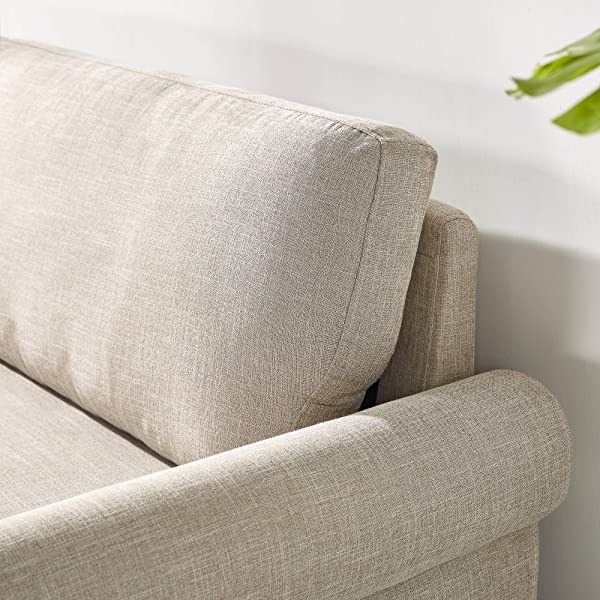 ZINUS Josh Loveseat Sofa / Easy, Tool-Free Assembly, Beige Beige Loveseat Sofa