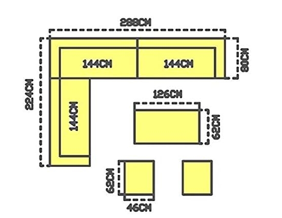 YAKOE 50020 Papaver Conservatory Modular 9 Seater Rattan Corner Garden Sofa Furniture Set - Grey