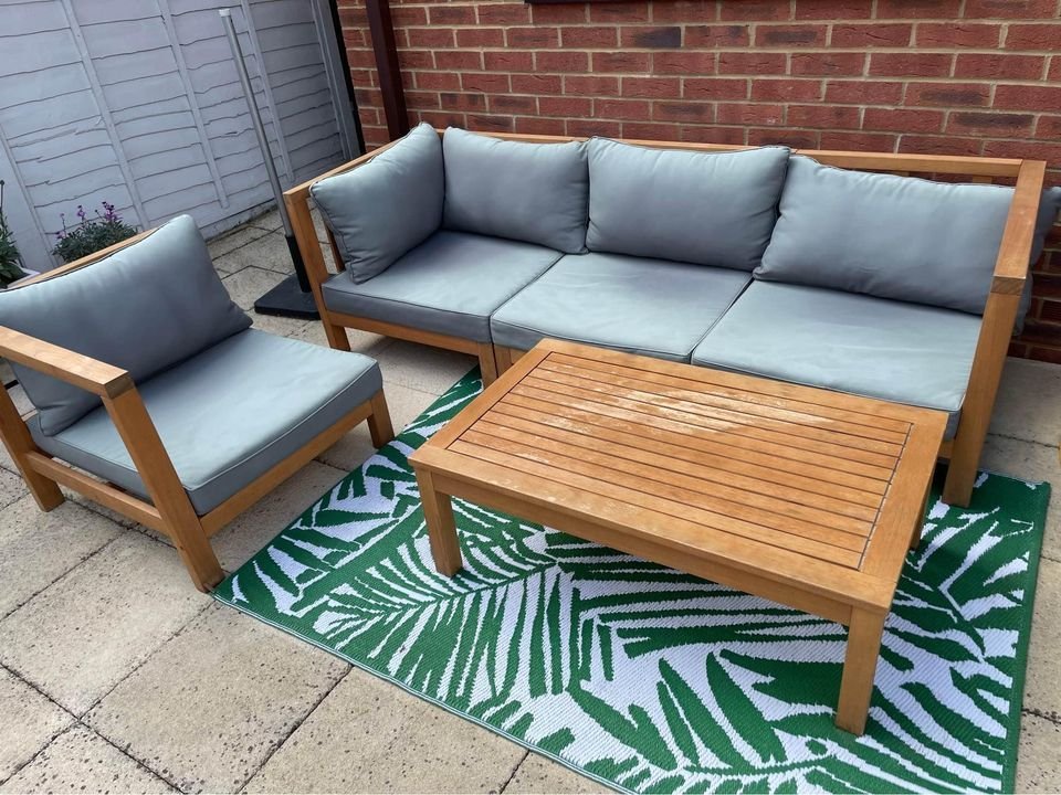 【Furniture】Garden corner sofa, coffee table & furniture cover
