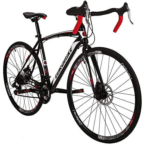 Eurobike 21 Speed Shifting System Road Bike 49/54/56 cm Frame 700C Wheel Adult Road Bicycle Black/white 30rim 54cm