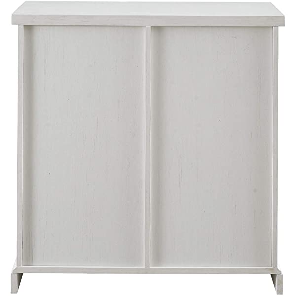 Walker Edison Beaumont Modern Farmhouse Sliding Slat Door Storage Cabinet, 32 Inch, Rustic Oak Rustic Oak Groove Door Cabinet