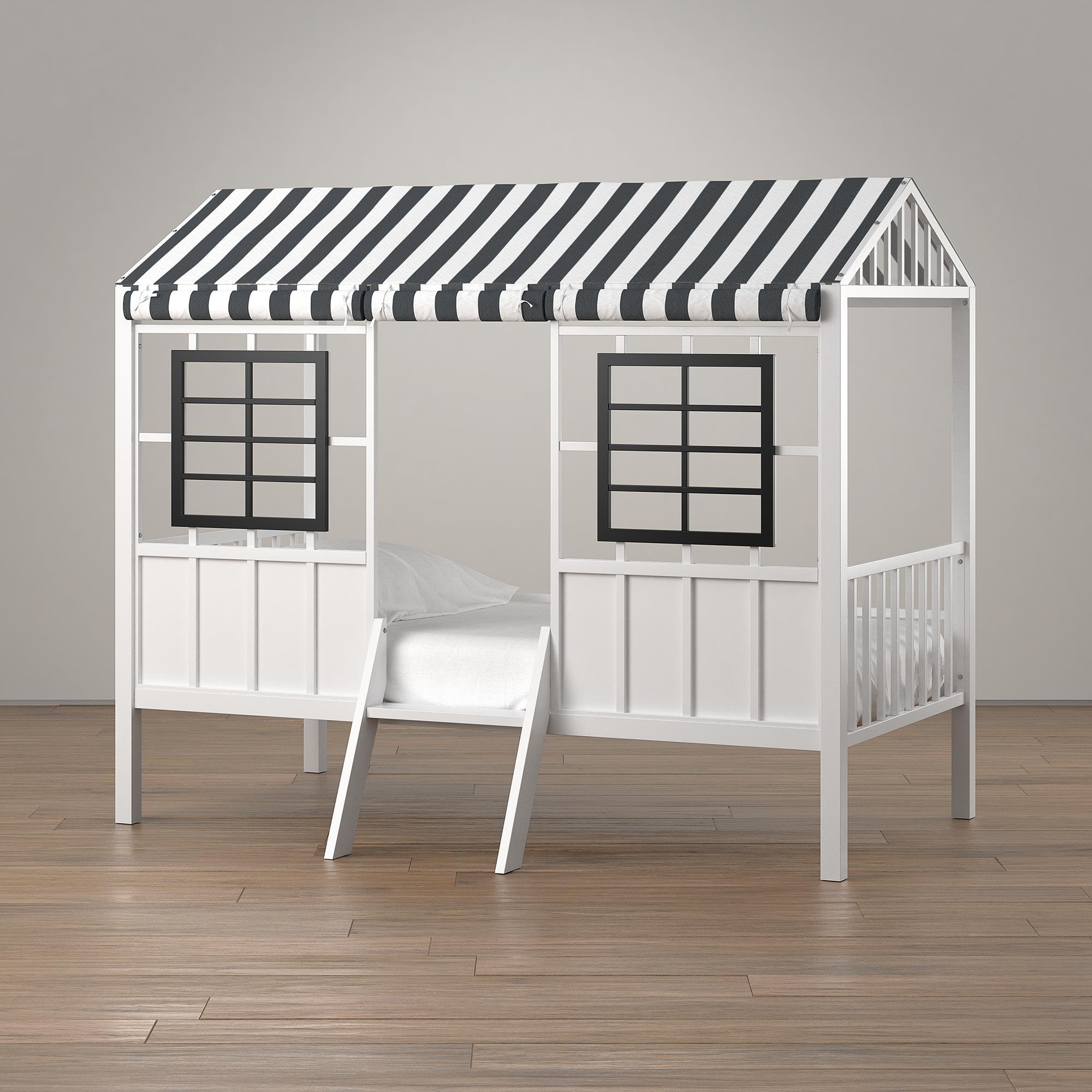 【Furniture】Rowan Valley Forest Loft Bed, Black/White, Twin