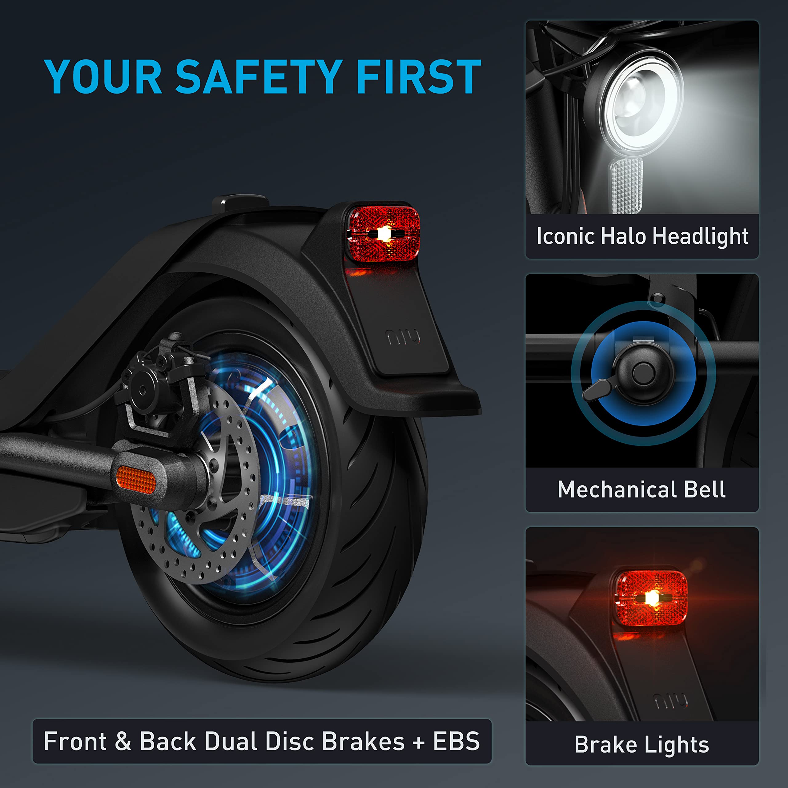 【Sports&Outdoors】Electric Scooter for Adults - 31 Miles Long Range, Max Speed 20MPH, UL Certified