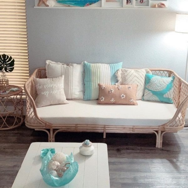 Crisscross Rattan Sofa