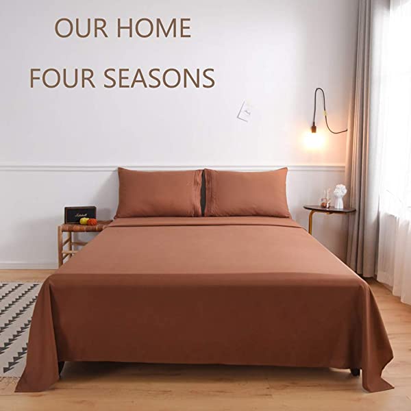 LBRO2M Bed Sheet Set Queen Size 16 Inches Deep Pocket 1800 Thread Count 100% Microfiber Sheet,Bedding Super Soft Comfortable, Cool Warm,4 Piece(Dark Grey) Dark Grey Queen