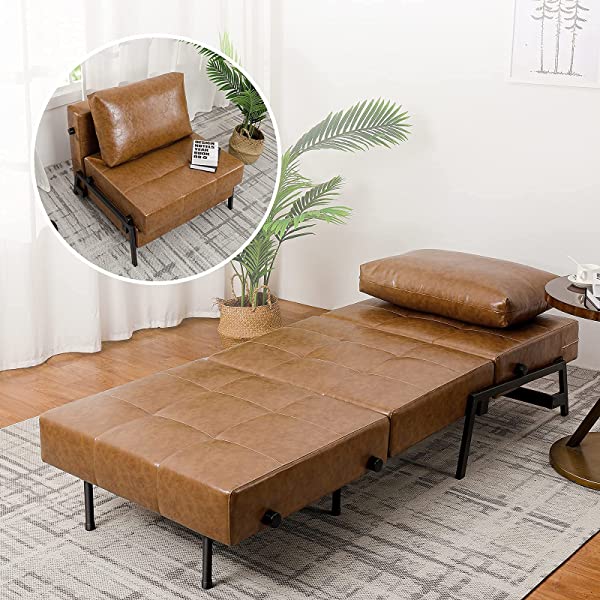 Vonanda Sofa Bed, Folding Velvet Sleeper Sofa, Modern Sleeper Chair Bed with Hidden Legs and Sturdy Frame for Small Living Space, Velvet Hunter Green