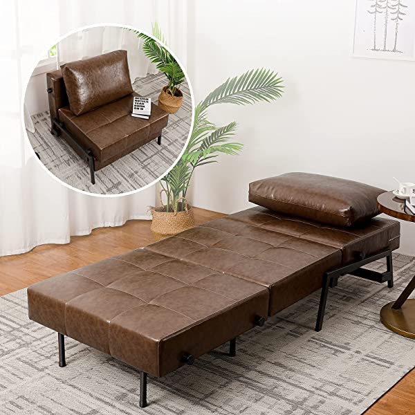 Vonanda Sofa Bed, Folding Velvet Sleeper Sofa, Modern Sleeper Chair Bed with Hidden Legs and Sturdy Frame for Small Living Space, Velvet Hunter Green