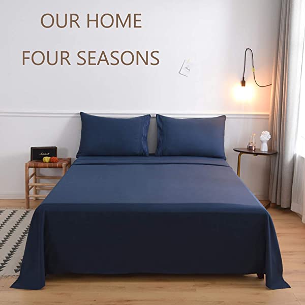 LBRO2M Bed Sheet Set Queen Size 16 Inches Deep Pocket 1800 Thread Count 100% Microfiber Sheet,Bedding Super Soft Comfortable, Cool Warm,4 Piece(Dark Grey) Dark Grey Queen