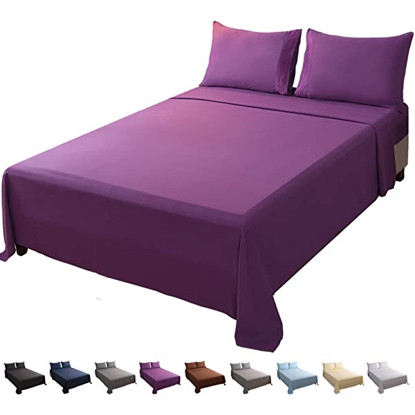 LBRO2M Bed Sheet Set Queen Size 16 Inches Deep Pocket 1800 Thread Count 100% Microfiber Sheet,Bedding Super Soft Comfortable, Cool Warm,4 Piece(Dark Grey) Dark Grey Queen