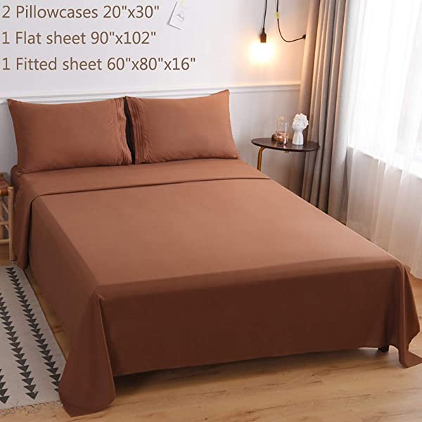LBRO2M Bed Sheet Set Queen Size 16 Inches Deep Pocket 1800 Thread Count 100% Microfiber Sheet,Bedding Super Soft Comfortable, Cool Warm,4 Piece(Dark Grey) Dark Grey Queen