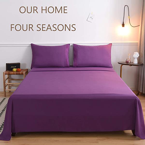 LBRO2M Bed Sheet Set Queen Size 16 Inches Deep Pocket 1800 Thread Count 100% Microfiber Sheet,Bedding Super Soft Comfortable, Cool Warm,4 Piece(Dark Grey) Dark Grey Queen