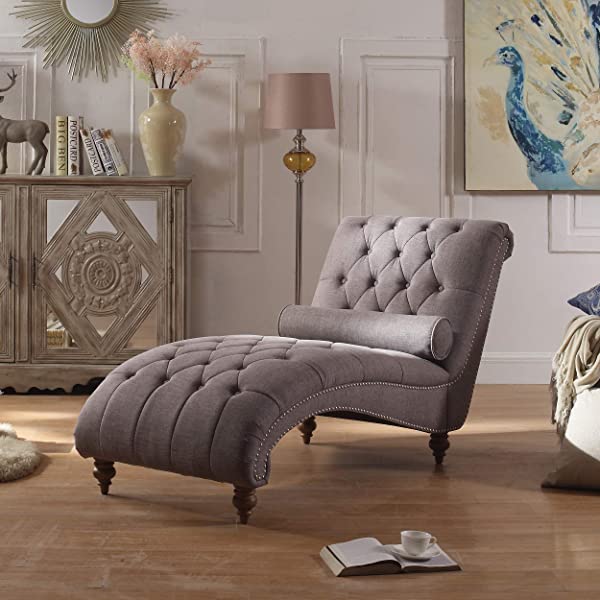 Rosevera Teofila Tufted Chaise Lounge Chair, Standard, Cream