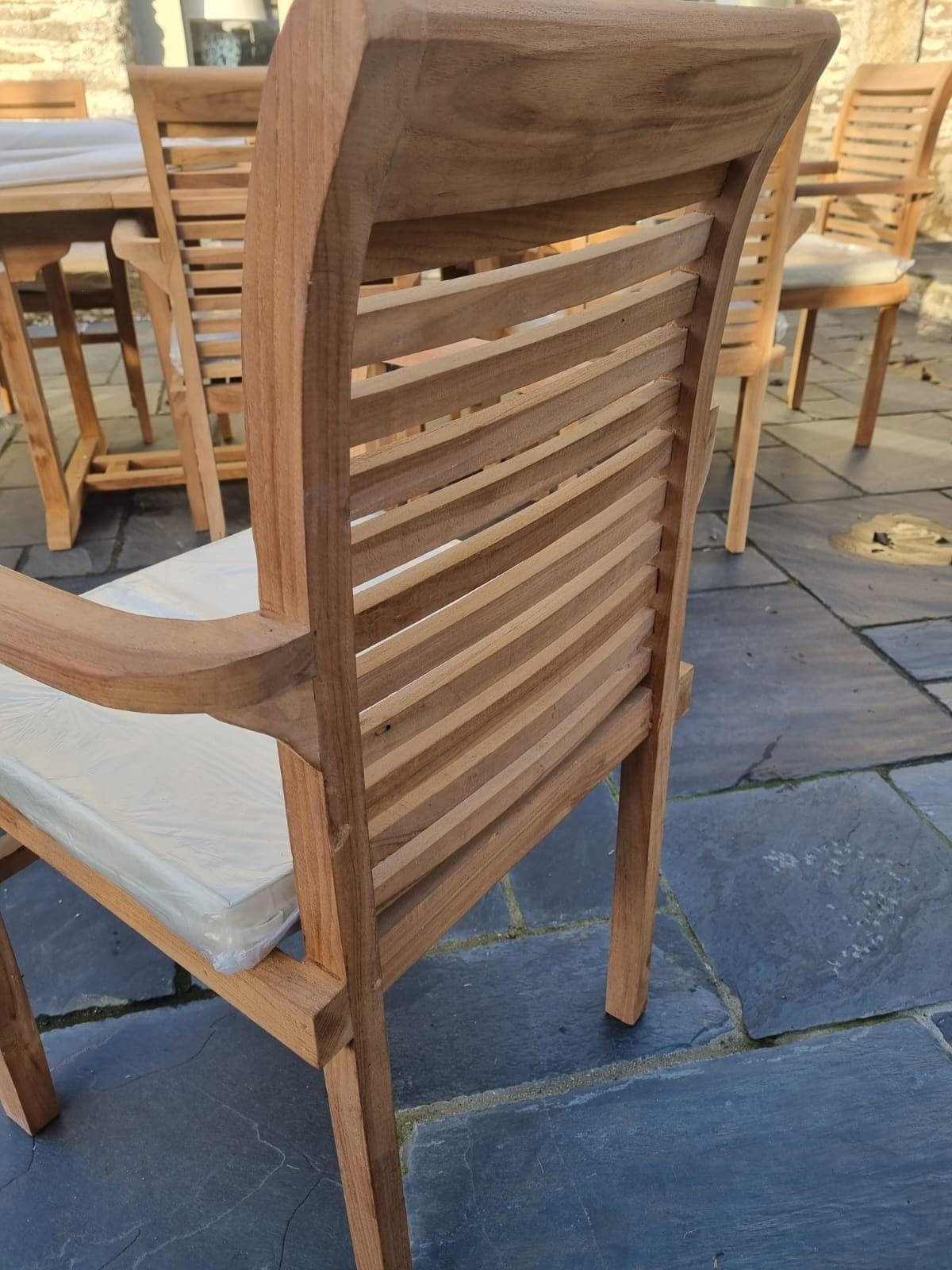 Teak Garden Furniture Set, Garden Table & 8 Chairs, Wooden Garden Furniture Set with Parasol