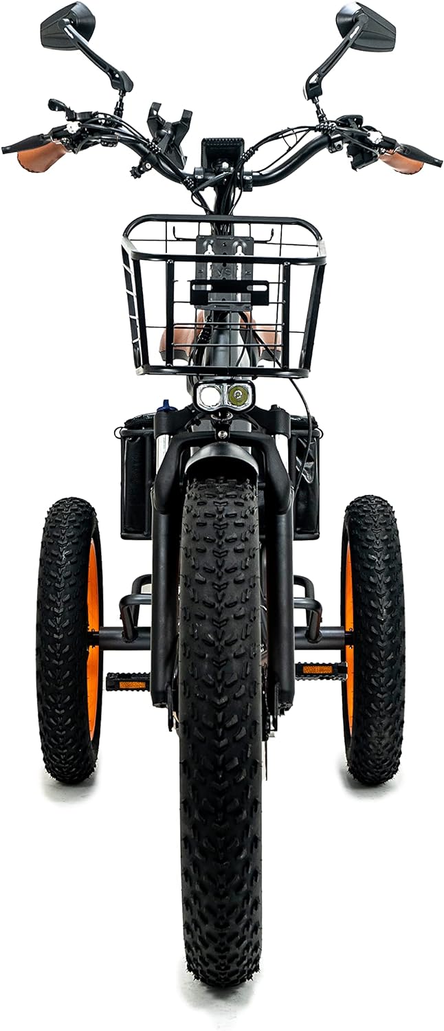 Electric Fat Trike 750W Motor and 48V Lithium Rechargeable Battery - Etrike 24 Inch Fat Tire - Foldable Electric Cruiser Tricycle