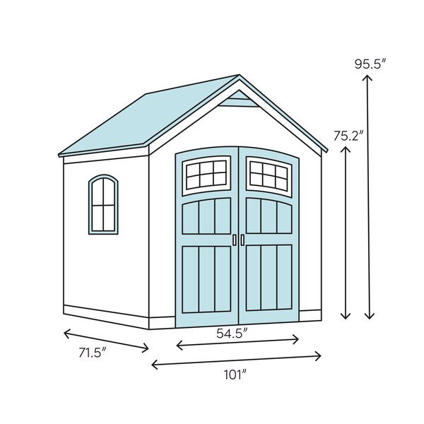 8ft wide X 6ft deep plastic storage shed; A clearance sale