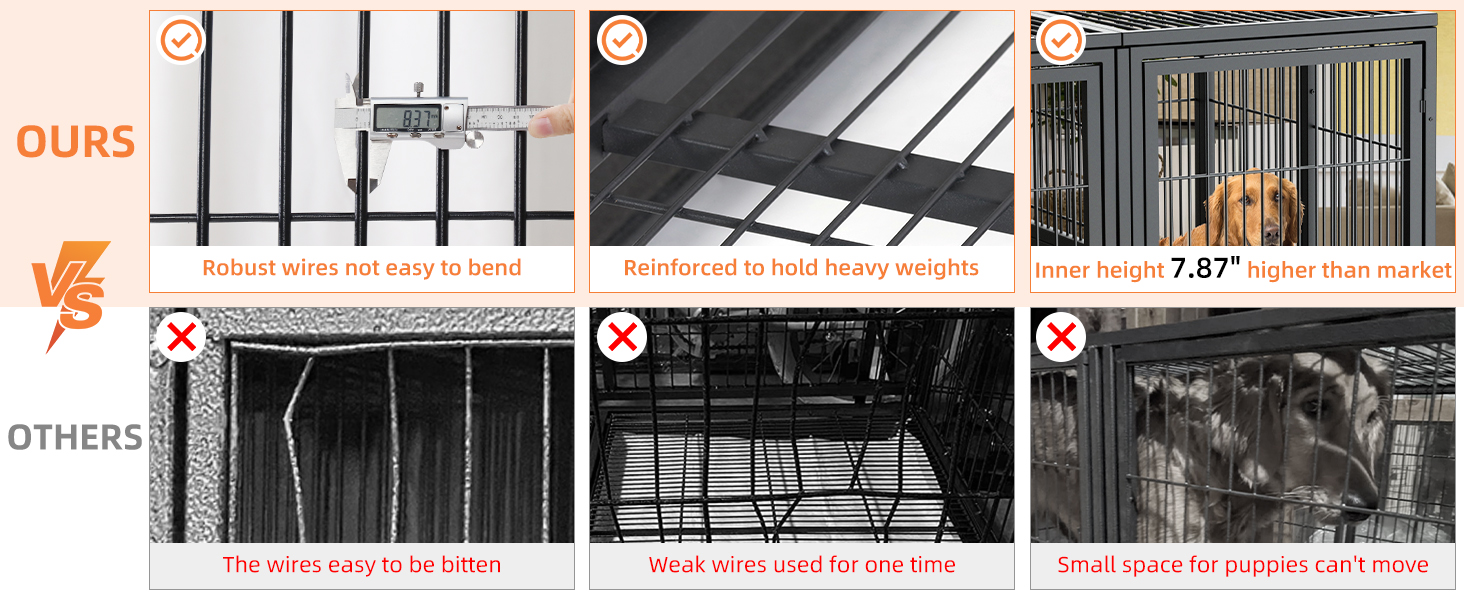 Heavy-duty metal dog crate, suitable for large dog breeds