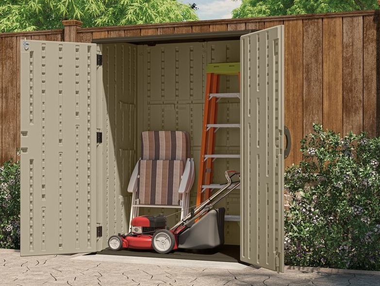 Outdoor 4 ft. W x 2 ft. D Plastic Vertical Tool Shed