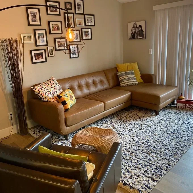 Casteel 111.5 Wide Genuine Leather Sofa & Chaise