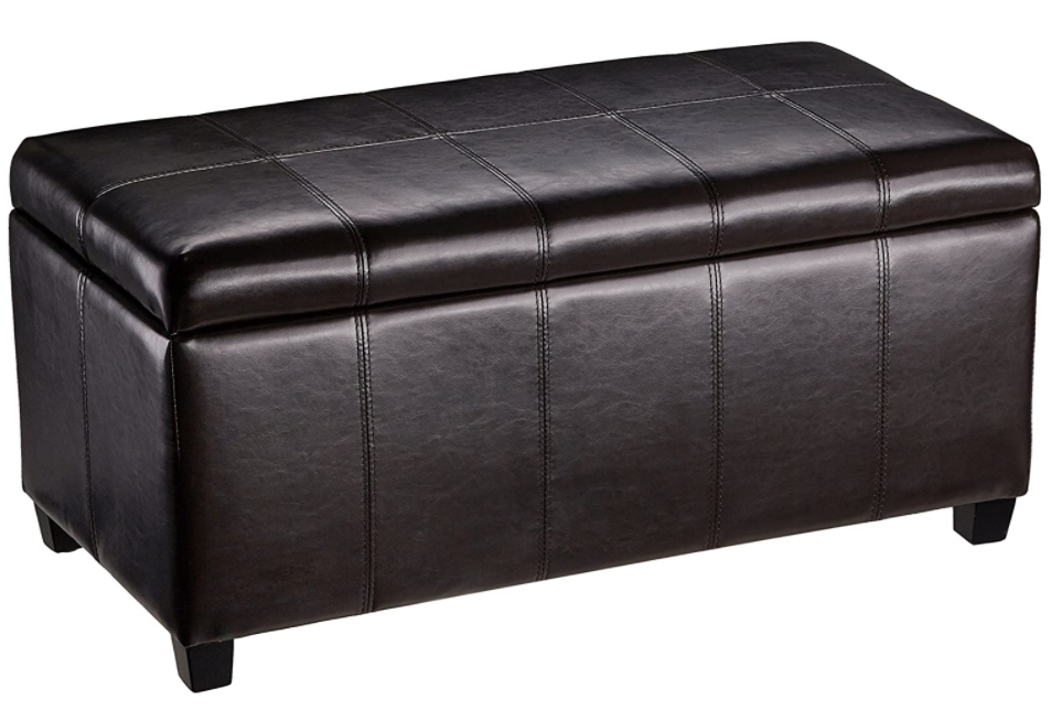 FIRST HILL FHW Marion Rectangular Storage Ottoman, Russet Brown