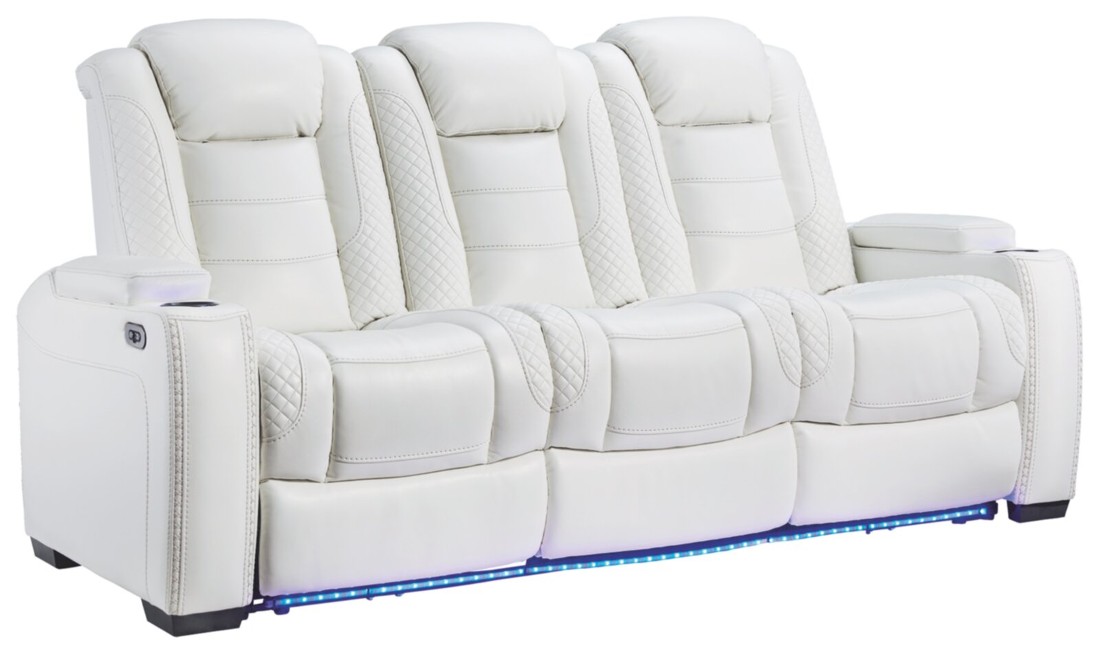 【Furniture】85.25'' Wide Home Theater Sofa with Cup Holder