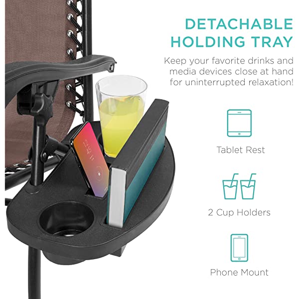 Best Choice Products Set of 2 Adjustable Steel Mesh Zero Gravity Lounge Chair Recliners w/Pillows and Cup Holder Trays - Burgundy