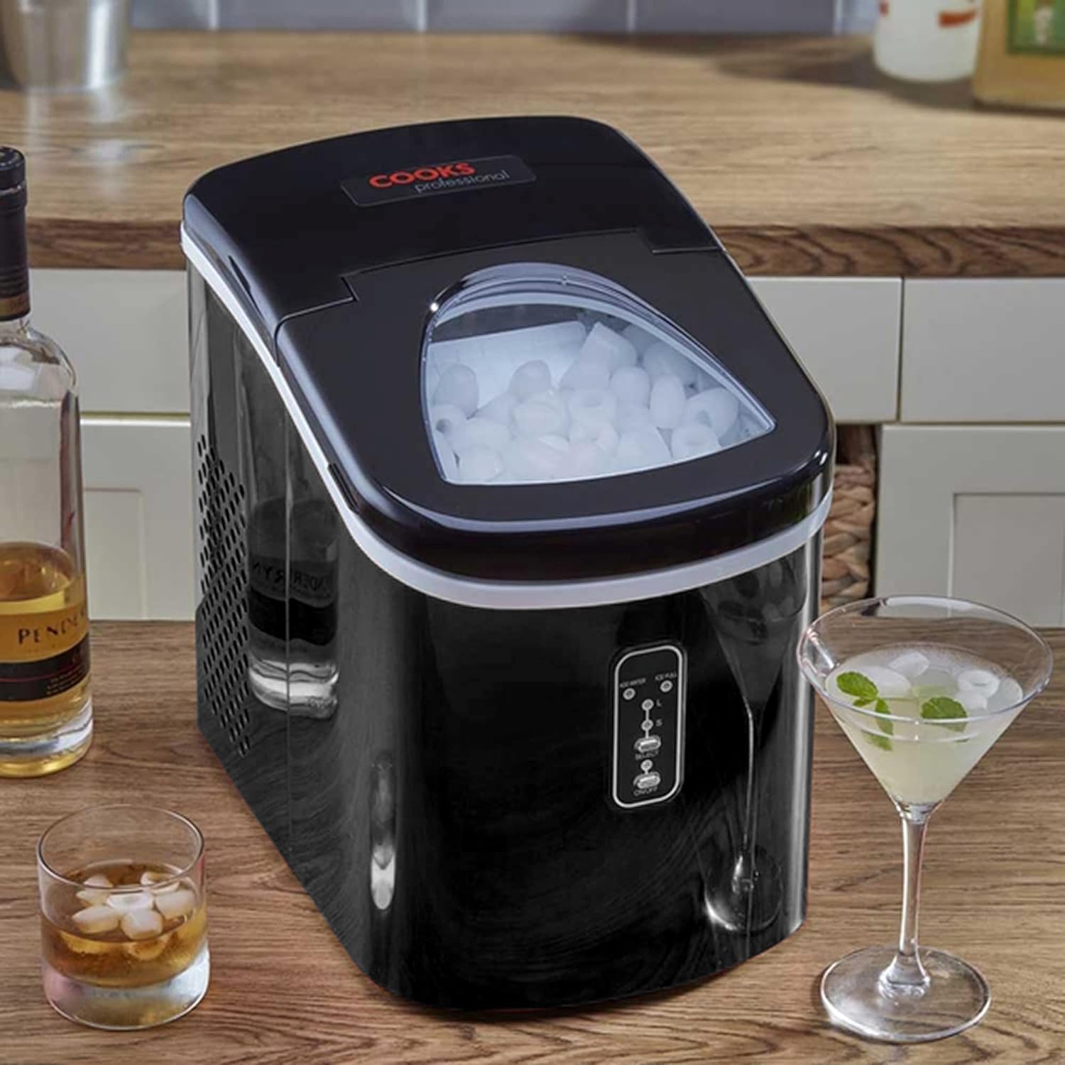 Cooks Professional Ice Maker Machine | Countertop Ice Cube Maker | Large Capacity 2.2L Water Tank | Quick and Easy with 2 Ice Size Options | No Plumbing Required