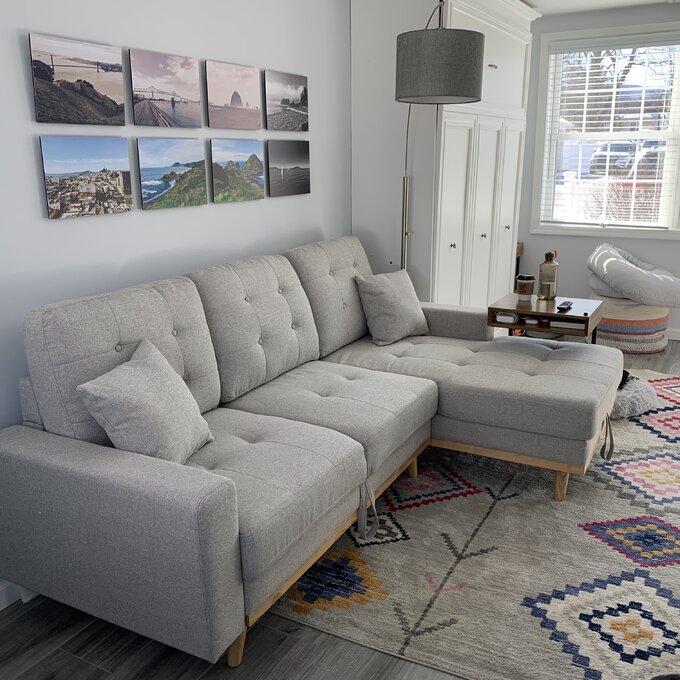 【Furniture】Jaheim 91'' Upholstered Sleeper Sofa