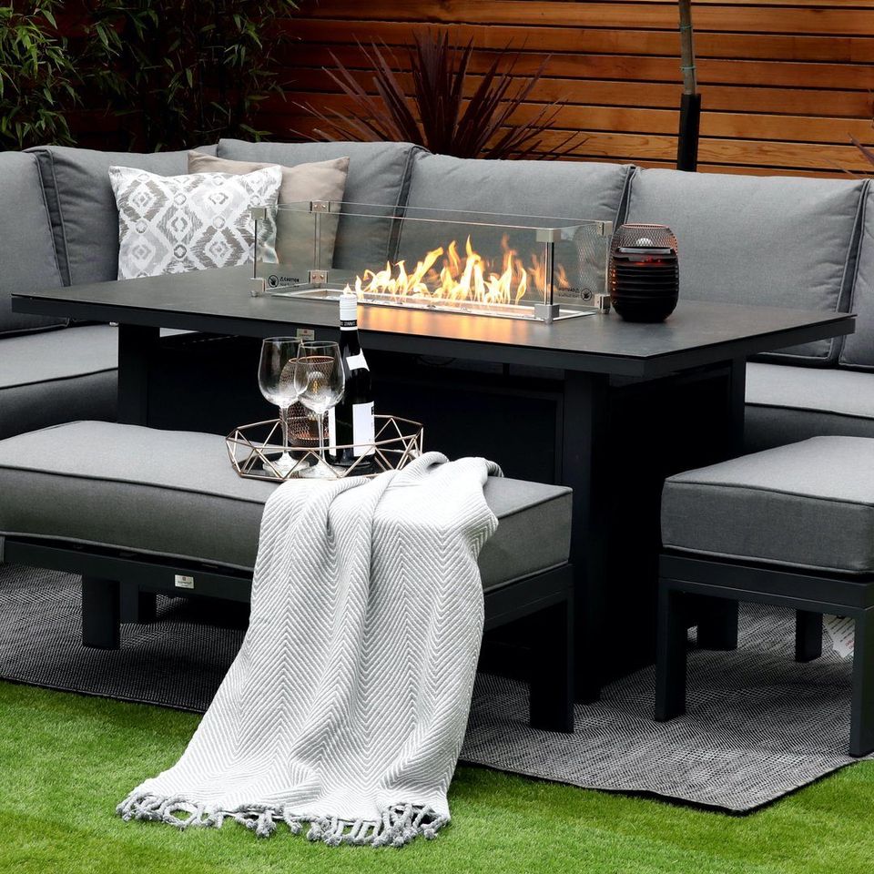 【Furniture】【BS】Monaco Luxury Large Grey Rattan Garden Sofa Set 10 Piece Semi Circle