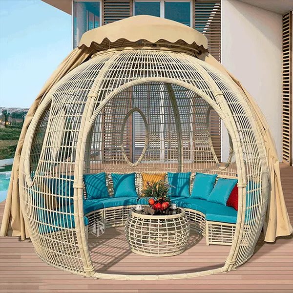OUTDOOR TERRACE RATTAN AWNING TENT GAZEBO