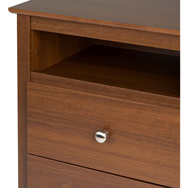 Prepac Fremont 2 Drawer Nightstand with Open Shelf, Espresso, Tall Espresso Fremont Nightstand
