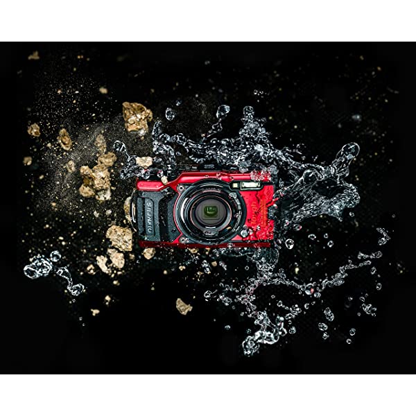 OLYMPUS Tough TG-6 Waterproof Camera, Red Red Base Single