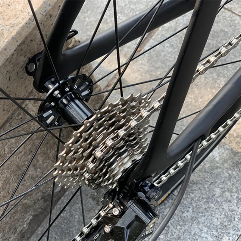 Carbon Fibre Road Bike Racing Hub Wheel 22 Speed 700C C-brake 11-28T Flywheel 50-34T Crankset 50mm Rim Hight Curved Handlebar